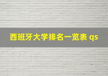 西班牙大学排名一览表 qs